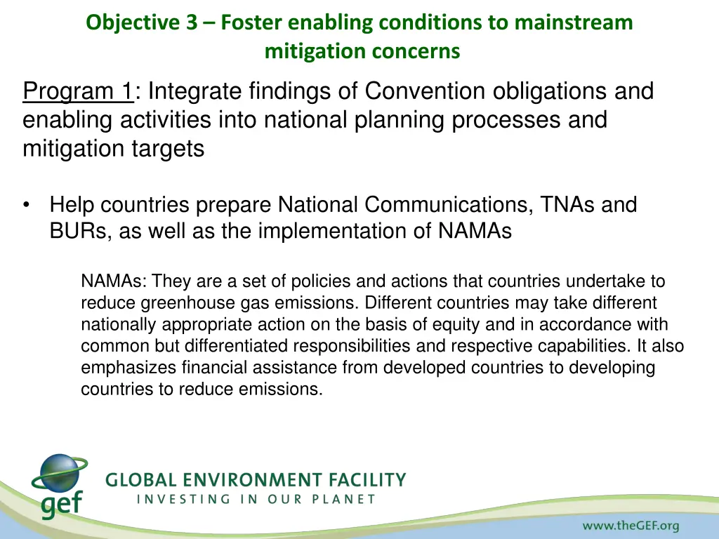 objective 3 foster enabling conditions