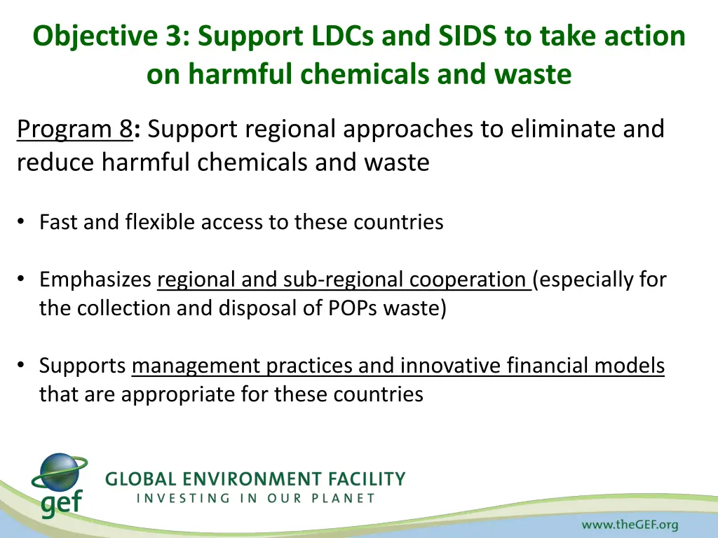objective 3 support ldcs and sids to take action