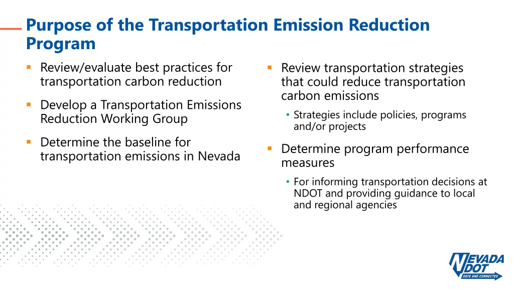 purpose of the transportation emission reduction
