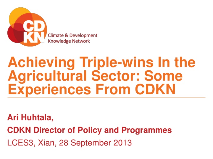 achieving triple wins in the agricultural sector