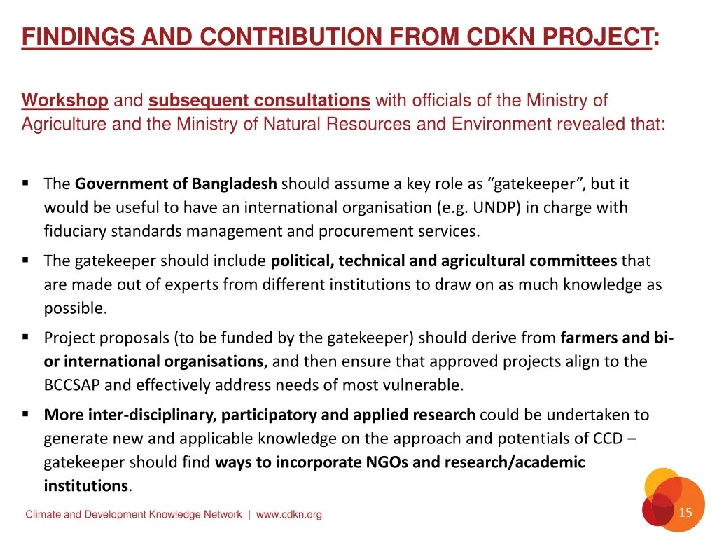 findings and contribution from cdkn project 2