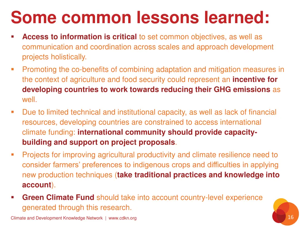 some common lessons learned