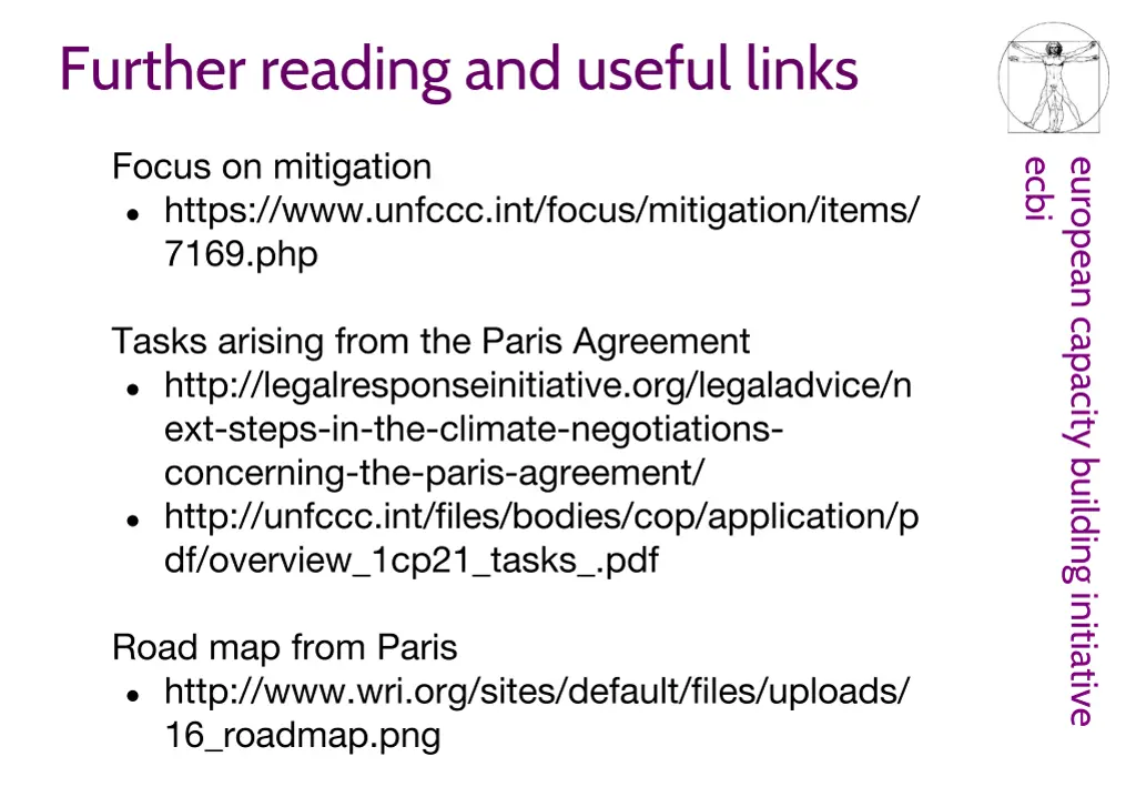 further reading and useful links