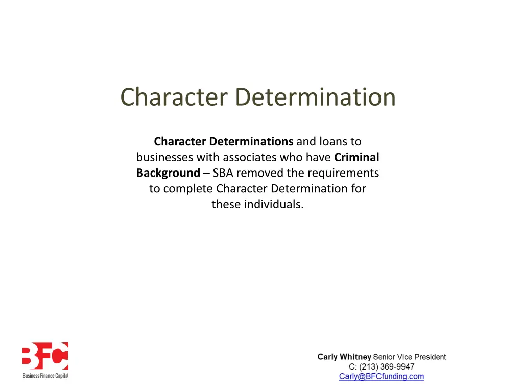 character determination