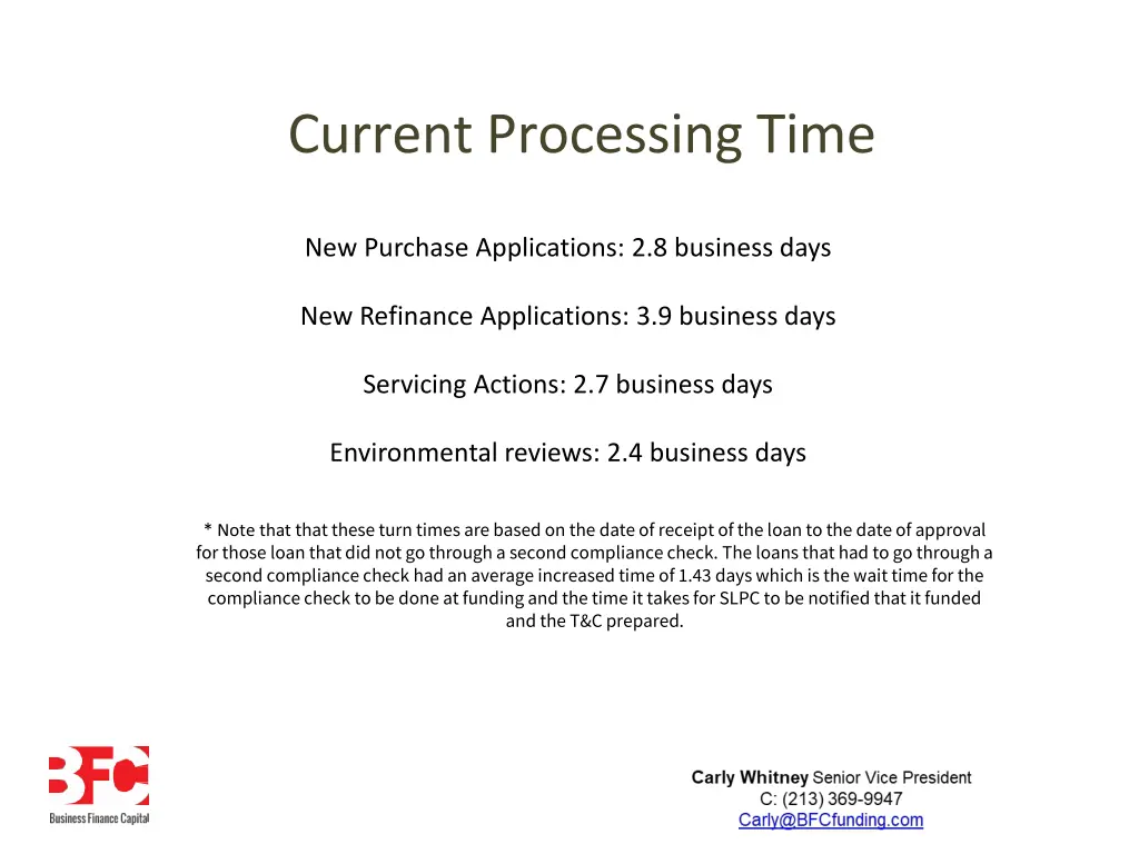 current processing time