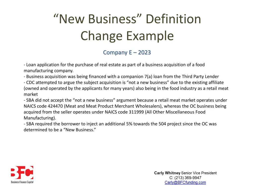 new business definition change example