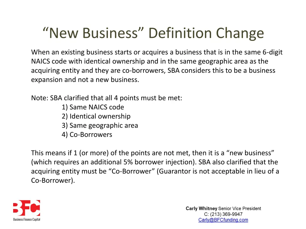 new business definition change