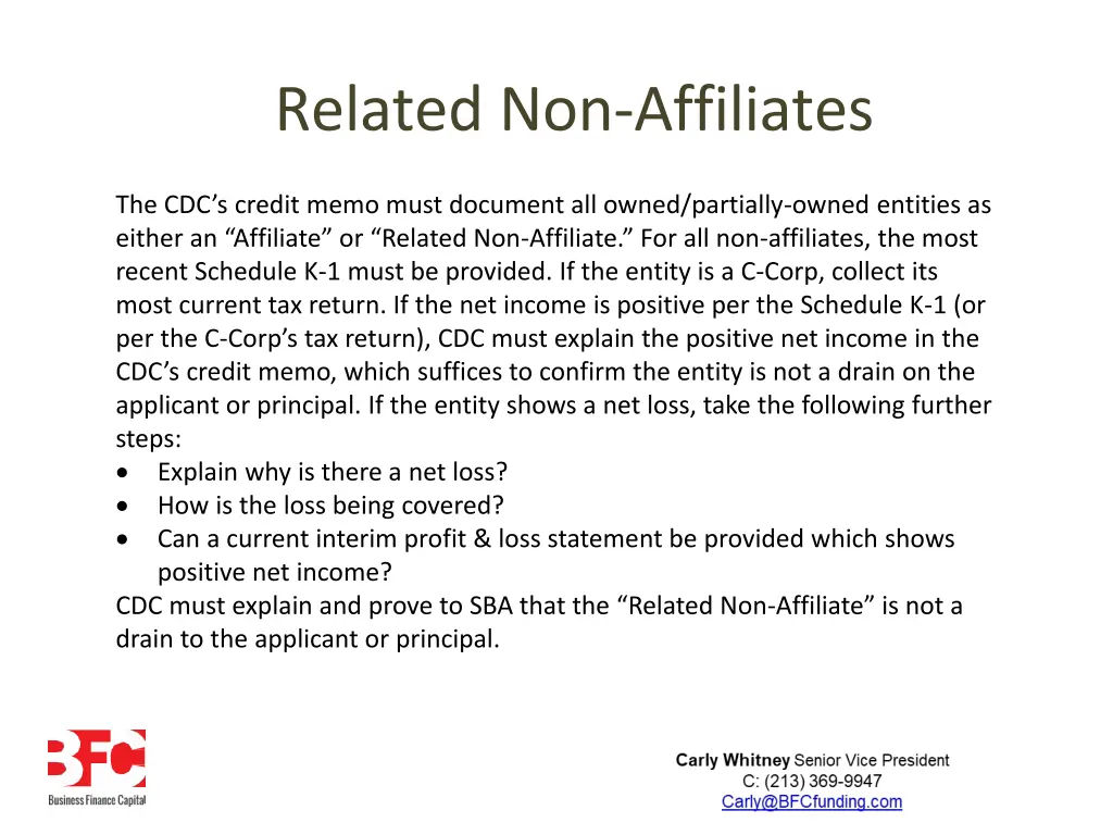 related non affiliates