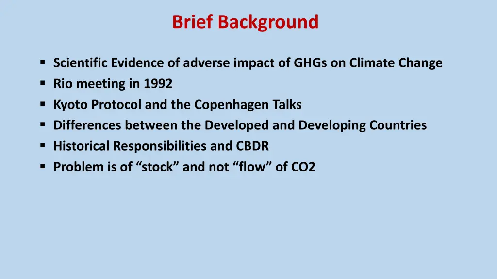 brief background