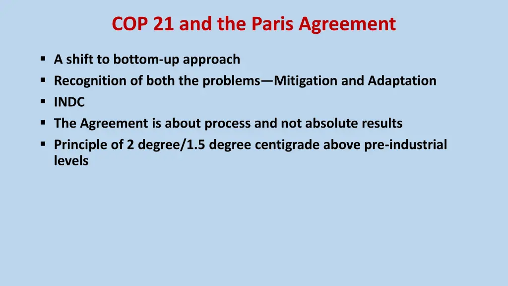 cop 21 and the paris agreement