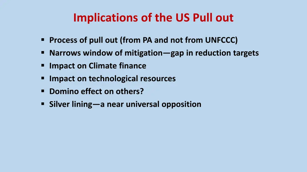 implications of the us pull out