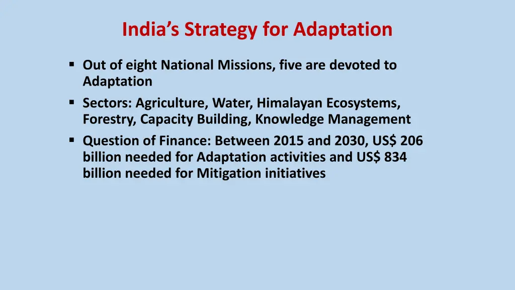india s strategy for adaptation