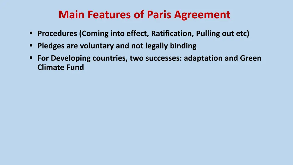 main features of paris agreement