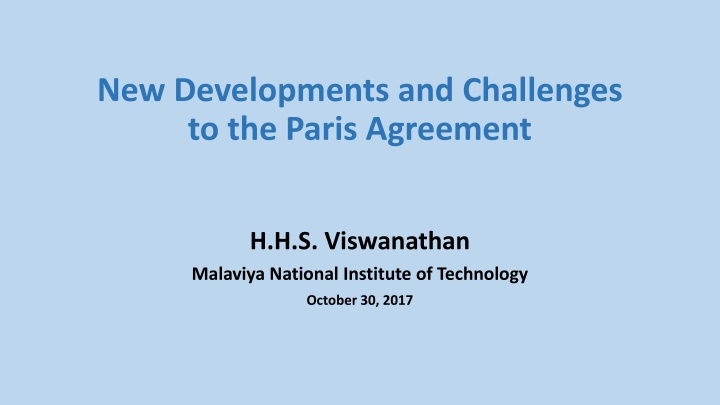 new developments and challenges to the paris