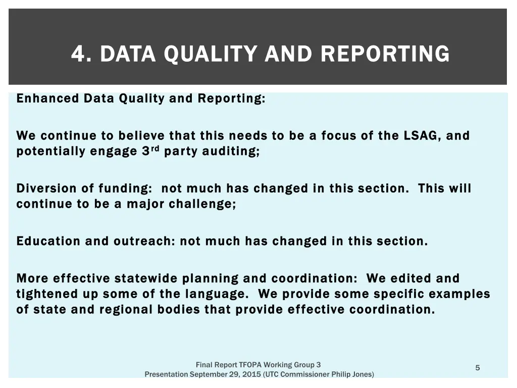 4 data quality and reporting 4 data quality