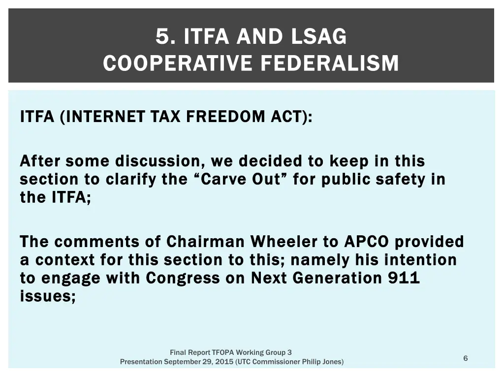 5 itfa and lsag 5 itfa and lsag cooperative