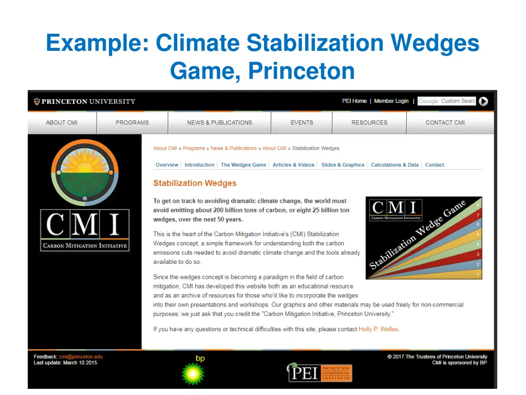 example climate stabilization wedges game
