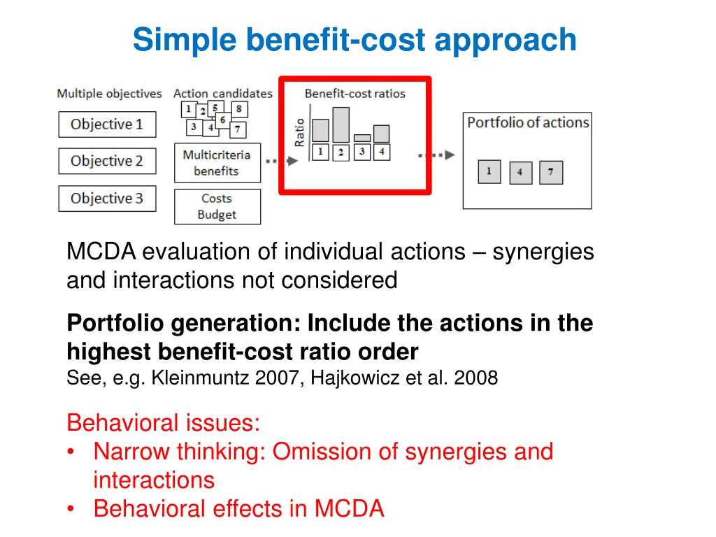 simple benefit cost approach