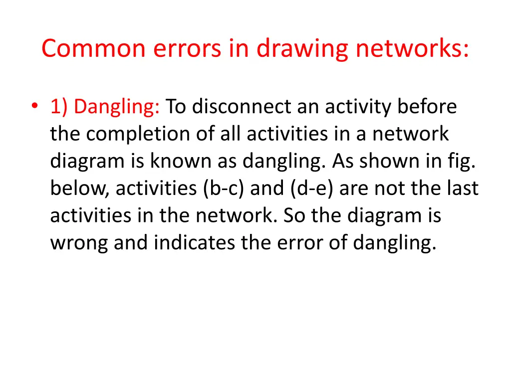 common errors in drawing networks