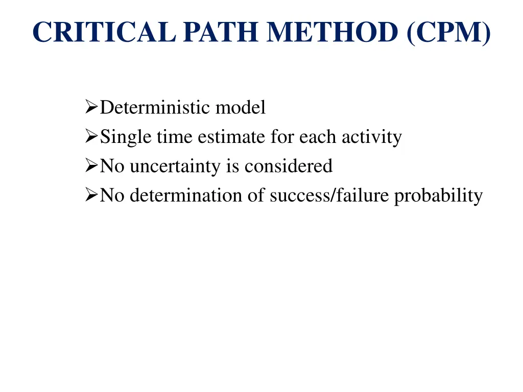 critical path method cpm