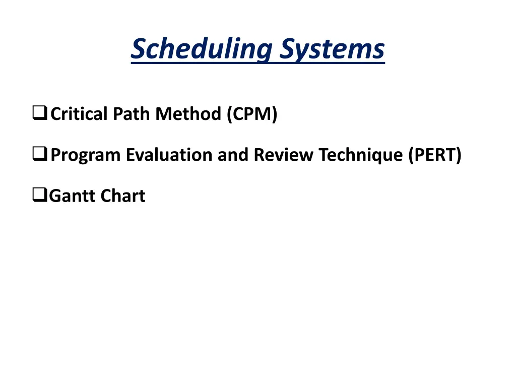 scheduling systems