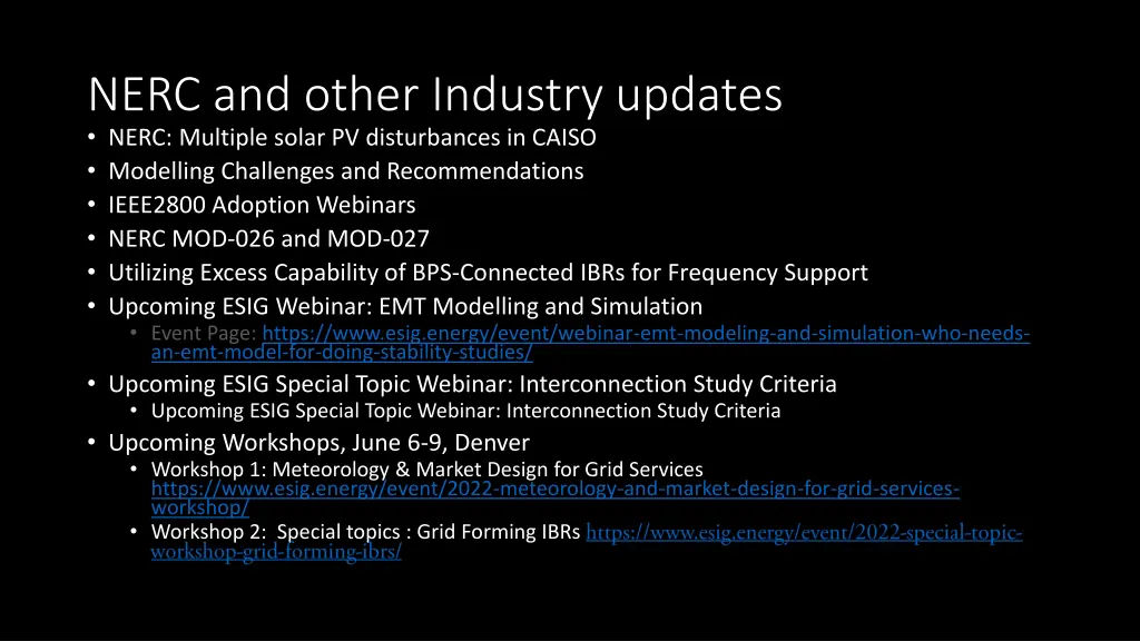 nerc and other industry updates nerc multiple