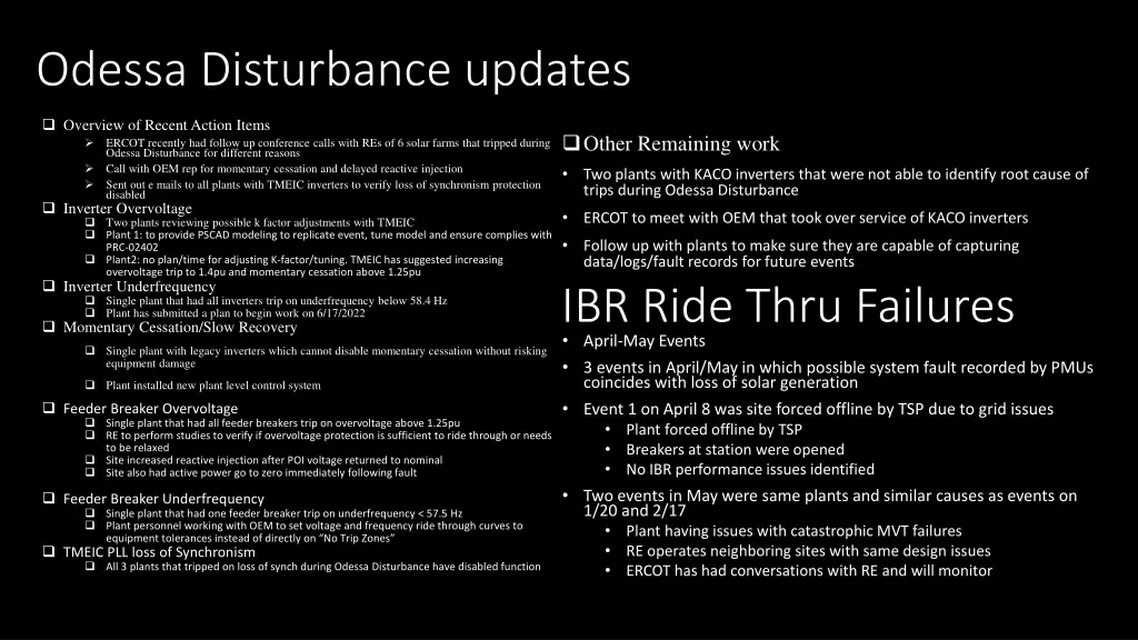 odessa disturbance updates