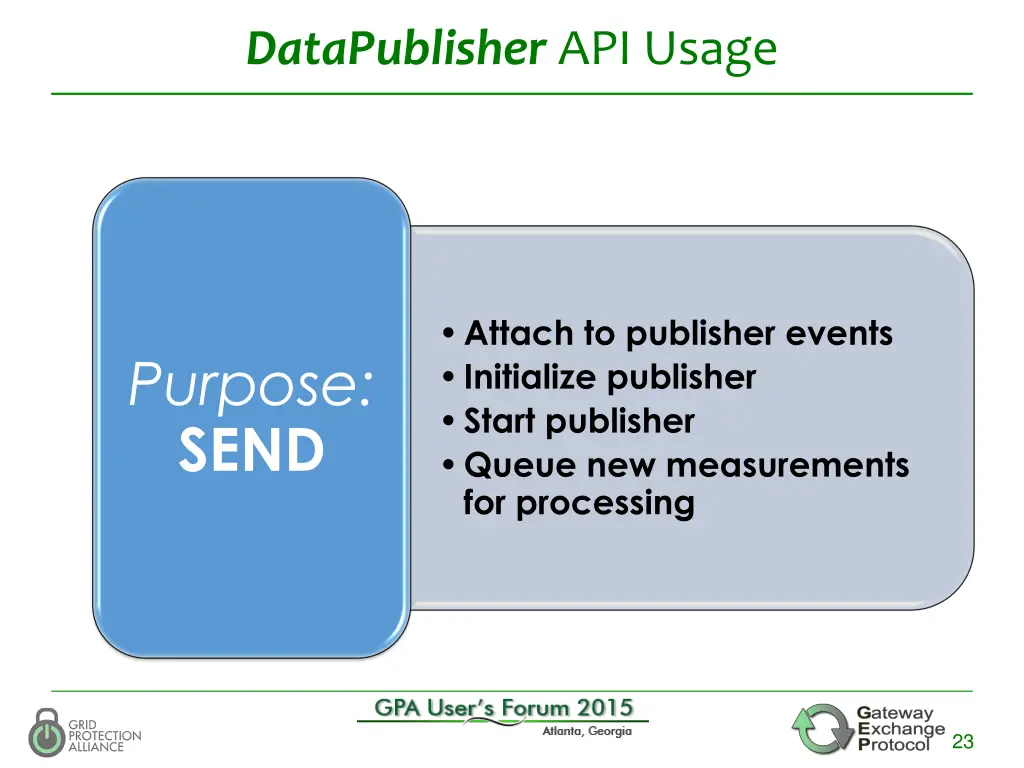 datapublisher api usage