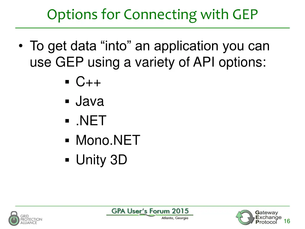 options for connecting with gep