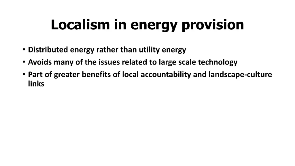 localism in energy provision
