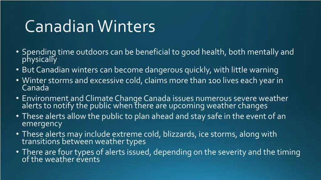 canadian winters