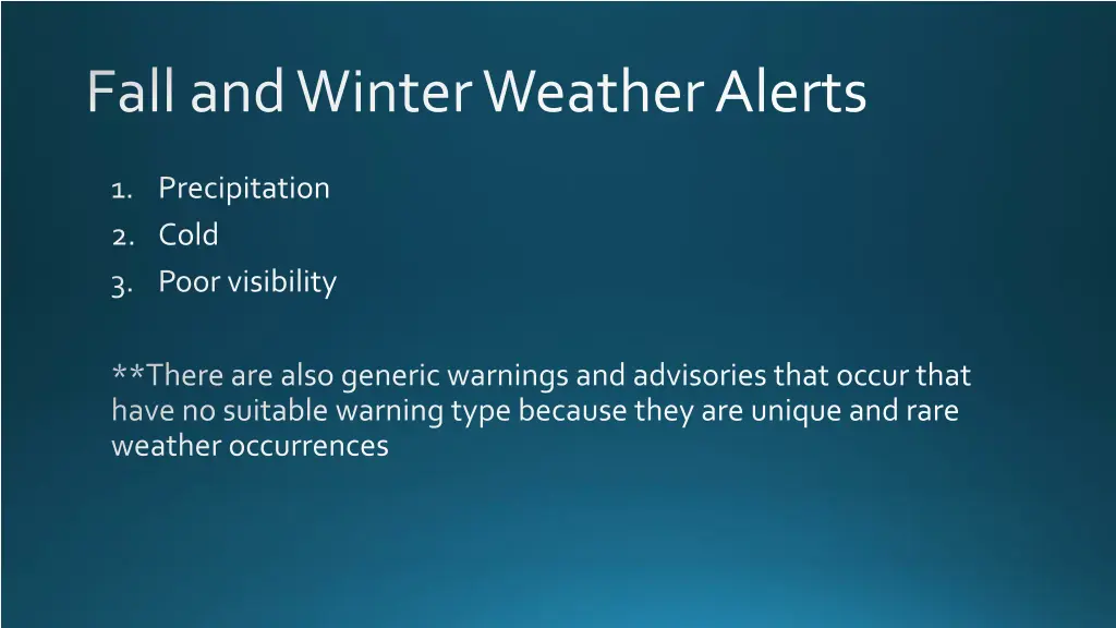 fall and winter weather alerts