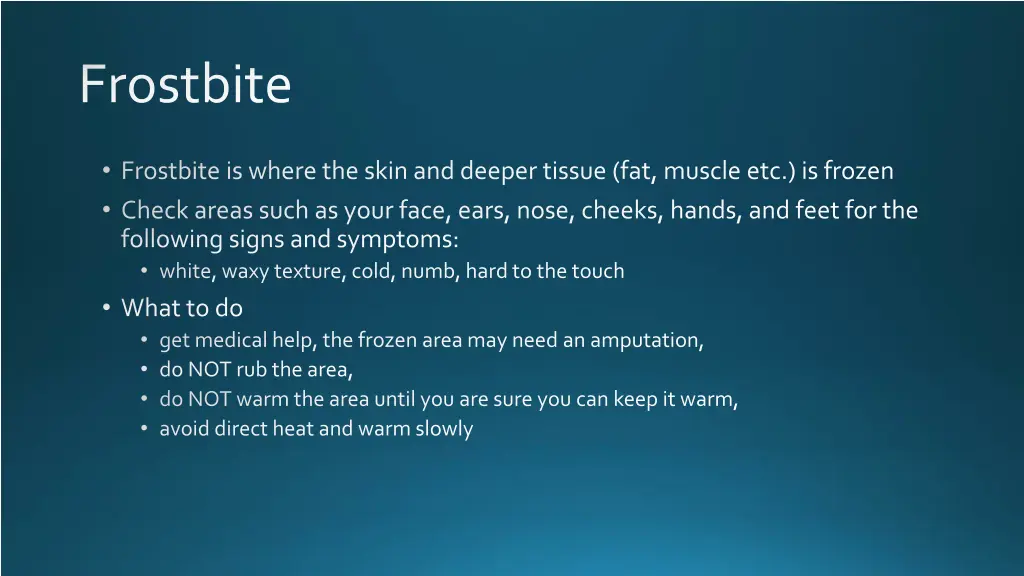 frostbite