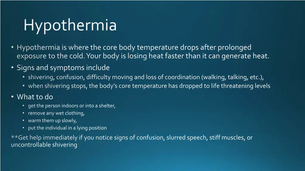 hypothermia