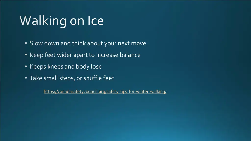 walking on ice