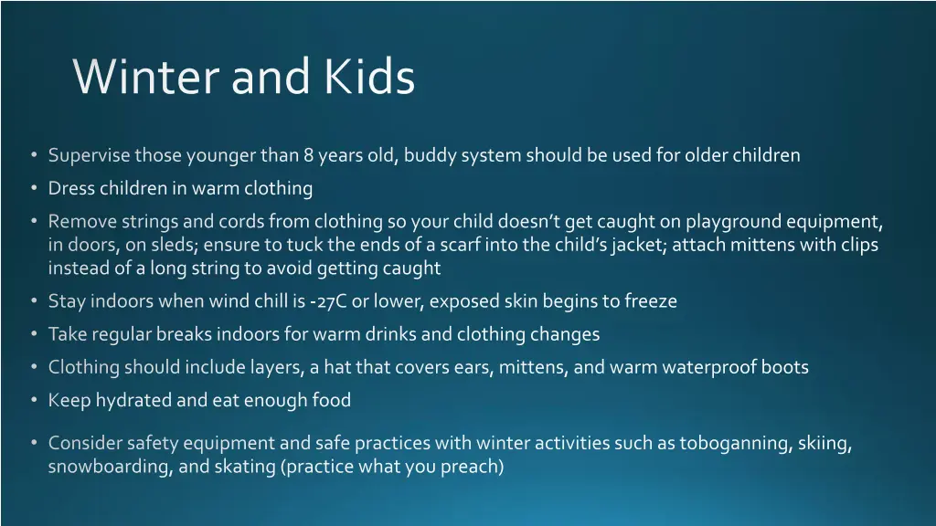 winter and kids