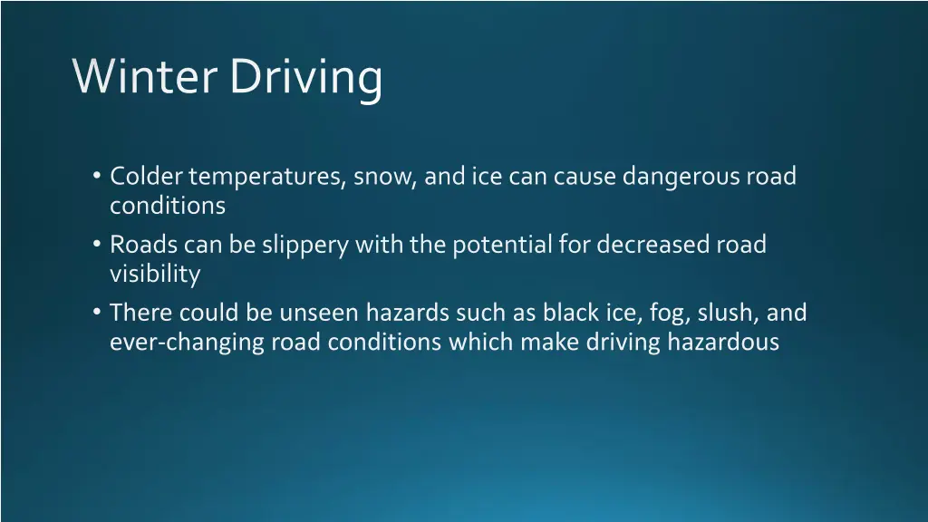 winter driving