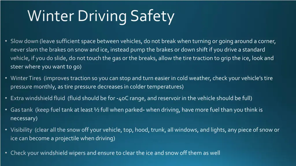 winter driving safety