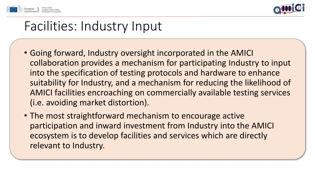 facilities industry input