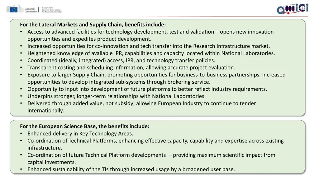 for the lateral markets and supply chain benefits