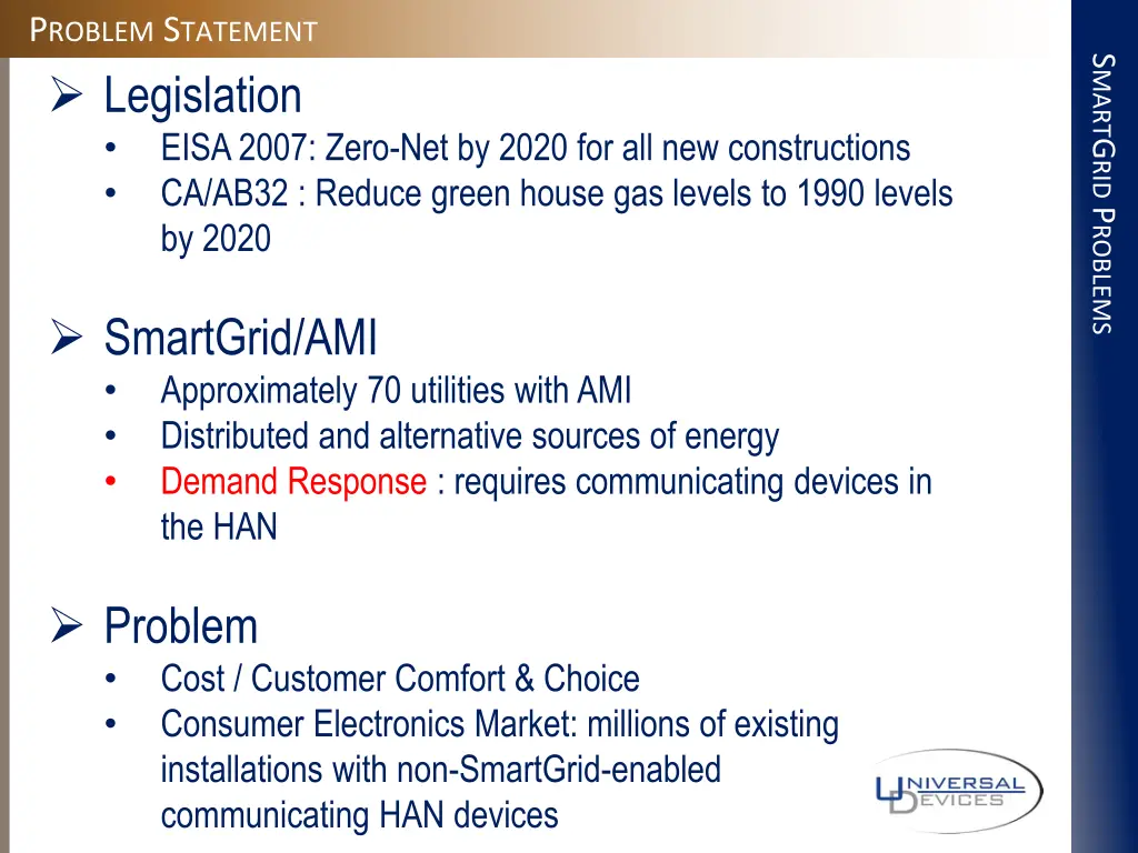 p roblem s tatement legislation eisa 2007 zero