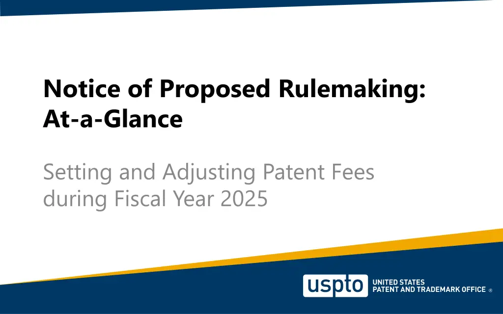 notice of proposed rulemaking at a glance