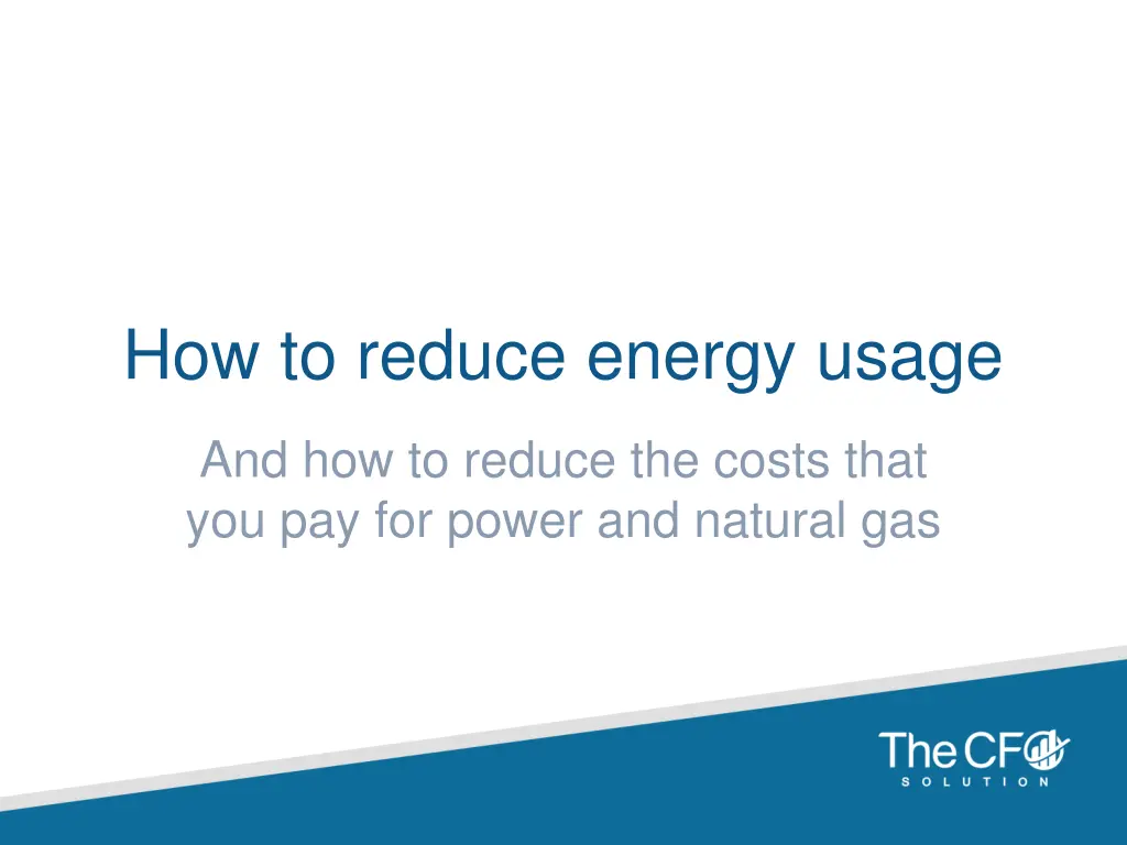 how to reduce energy usage