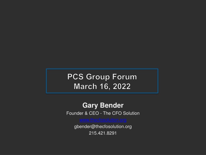 pcs group forum march 16 2022