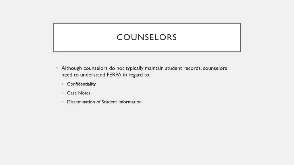 counselors