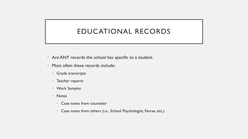 educational records