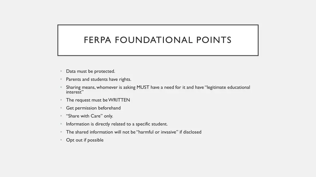 ferpa foundational points