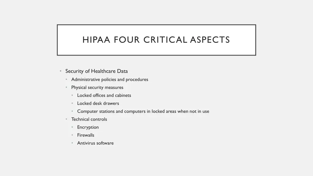 hipaa four critical aspects 1