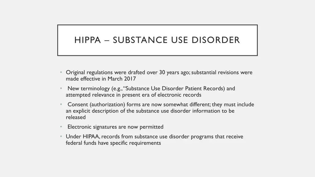 hippa substance use disorder