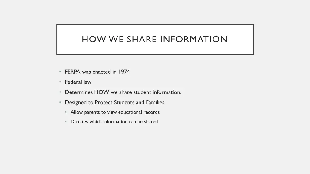 how we share information